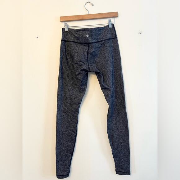 Lululemon wunder under full length leggings grey herringbone pattern workout 10 - Picture 7 of 11